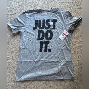 Nike Mens Big Just Do It Training T-shirt szLarge Gray DX1987-063 NEW With Tags